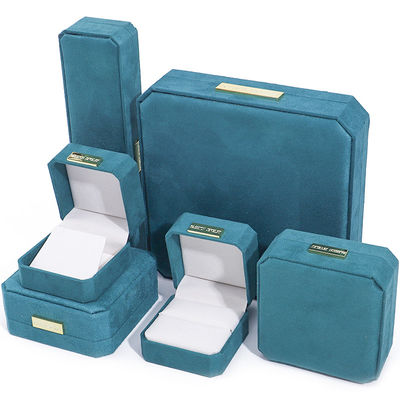 comprar Pavo azul de terciopelo suave Jewelry Box Organizer Custom Jewelry Box Sets Embalaje online manufacture
