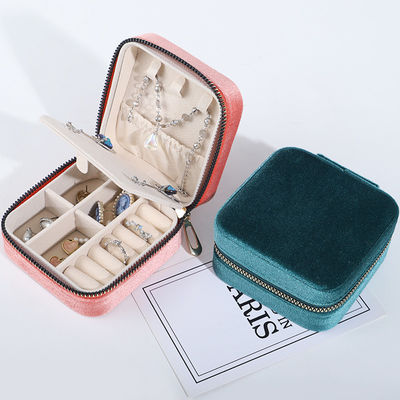 Caja de almacenamiento de joyas de terciopelo para los pendientes de tamaño personalizado