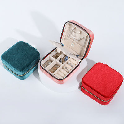 Caja de almacenamiento de joyas de terciopelo para los pendientes de tamaño personalizado