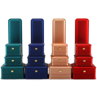 Caja de anillos de pulsera LED multicolor con material de terciopelo de plástico de Hanhong