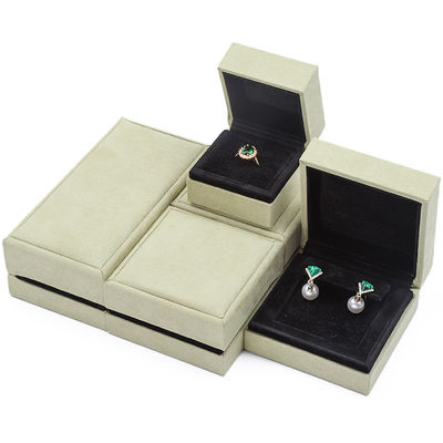 OEM Gris amarillo de terciopelo suave de joyería de caja de juego para la oreja Stud anillo colgante embalaje