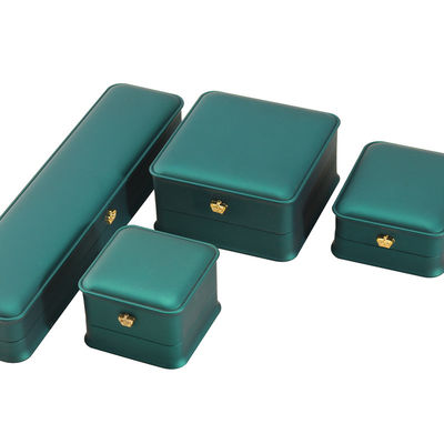 Caja de joyas de luz LED para joyas de corona de lujo personalizadas embalaje de material de terciopelo de plástico