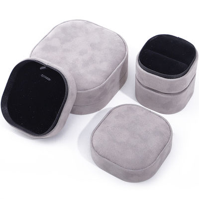 Caja de joyas de terciopelo de logotipo personalizado Hanhong para almacenamiento portátil de pulseras collares anillos