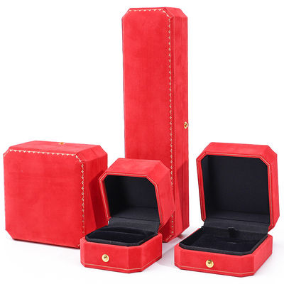 comprar Logotipo personalizado Joyería paquete de terciopelo rojo para pendiente pendientes Brazalete collar anillo online manufacture