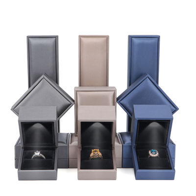 comprar Caja de joyería LED de logotipo Hanhong personalizada para embalaje personalizado de cuero falso de lujo online manufacture