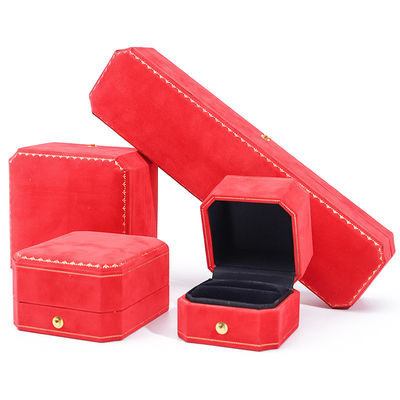 Logotipo personalizado Joyería paquete de terciopelo rojo para pendiente pendientes Brazalete collar anillo