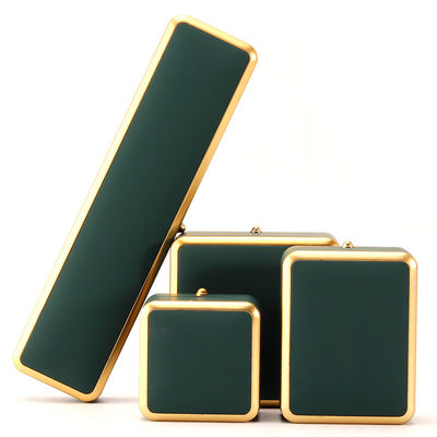Caja de joyería LED verde cuadrada para envases de lujo de collares y anillos personalizables