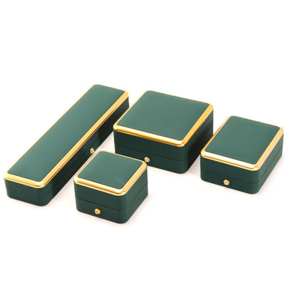 Caja de joyería LED verde cuadrada para envases de lujo de collares y anillos personalizables