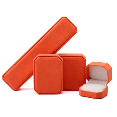 Caja de joyas de flanelleta naranja personalizada perfecta para guardar su colección de joyas