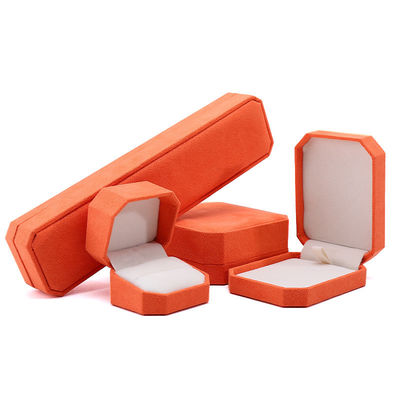 Caja de joyas de flanelleta naranja personalizada perfecta para guardar su colección de joyas