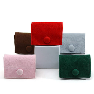 Caja de joyas de terciopelo de color dulce para almacenamiento personalizado de anillos collares y aretes