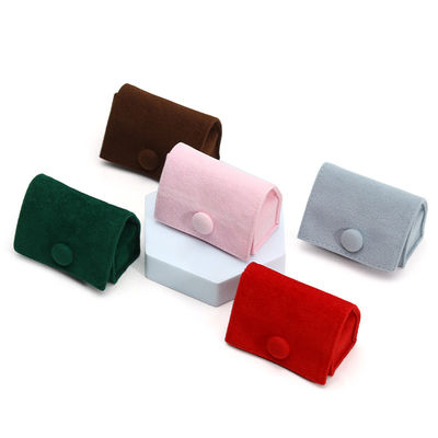 Caja de joyas de terciopelo de color dulce para almacenamiento personalizado de anillos collares y aretes