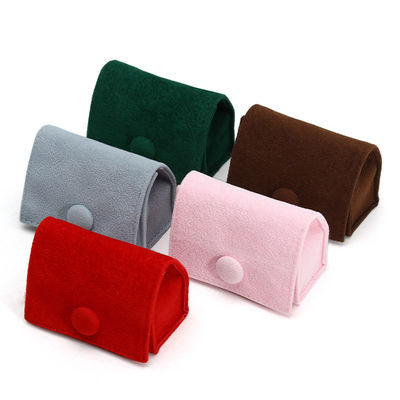 Caja de joyas de terciopelo de color dulce para almacenamiento personalizado de anillos collares y aretes