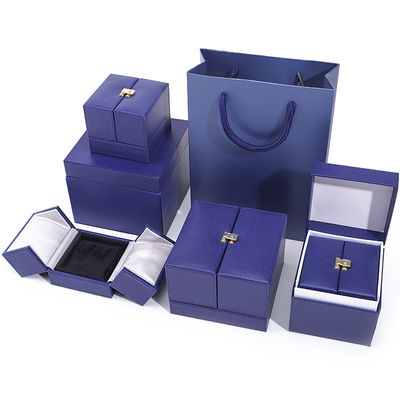 Caja de joyería de terciopelo de doble puerta para el embalaje de los accesorios de lujo de última generación