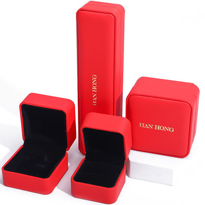 Caja de embalaje de joyas de terciopelo de lujo personalizada para almacenamiento de collares y pulseras de Hanhong