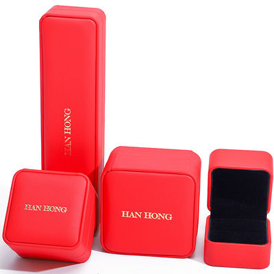 Caja de embalaje de joyas de terciopelo de lujo personalizada para almacenamiento de collares y pulseras de Hanhong