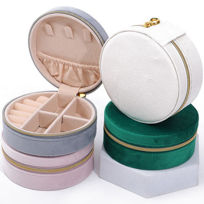 comprar Caja de almacenamiento de joyas de terciopelo para los pendientes de logotipo personalizado collares y anillos embalaje online manufacture