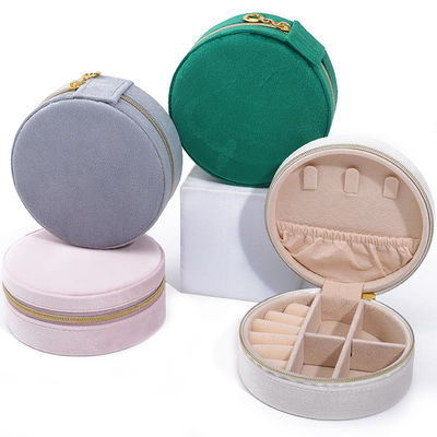 Caja de almacenamiento de joyas de terciopelo para los pendientes de logotipo personalizado collares y anillos embalaje