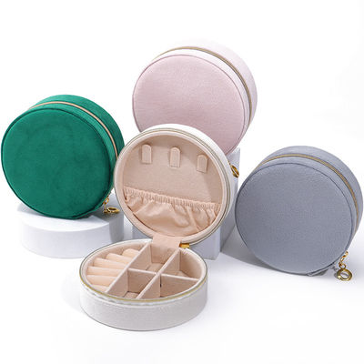 Caja de almacenamiento de joyas de terciopelo para los pendientes de logotipo personalizado collares y anillos embalaje