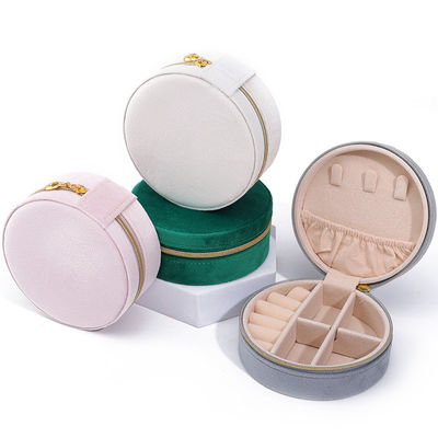 Caja de almacenamiento de joyas de terciopelo para los pendientes de logotipo personalizado collares y anillos embalaje