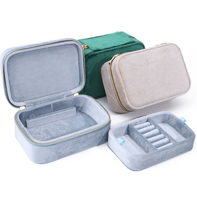 comprar Elegante caja de almacenamiento de joyas de terciopelo para pendientes personalizadas collares y anillos nuevo estilo online manufacture