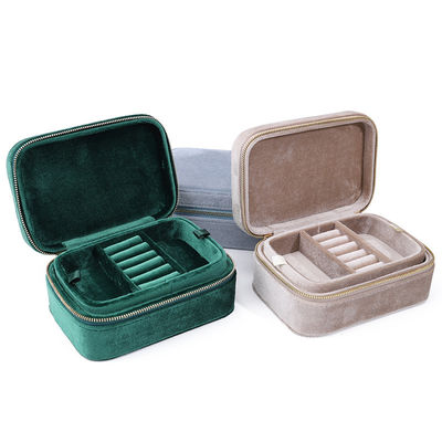 Elegante caja de almacenamiento de joyas de terciopelo para pendientes personalizadas collares y anillos nuevo estilo