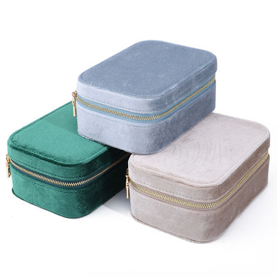 Elegante caja de almacenamiento de joyas de terciopelo para pendientes personalizadas collares y anillos nuevo estilo