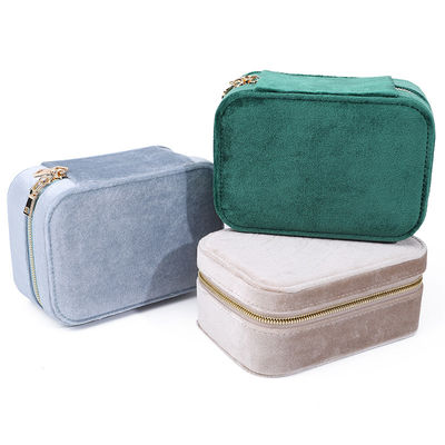 Elegante caja de almacenamiento de joyas de terciopelo para pendientes personalizadas collares y anillos nuevo estilo