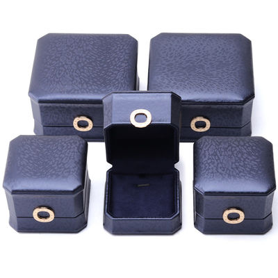 11*11*6cm caja de joyas de cuero Hanhong cuadrado collar de anillo caja con metal azul lujo