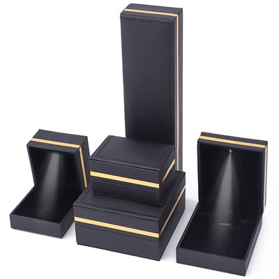 Caja de joyería negra luz LED para brazalete lujo con tamaño personalizado y el estilo más nuevo