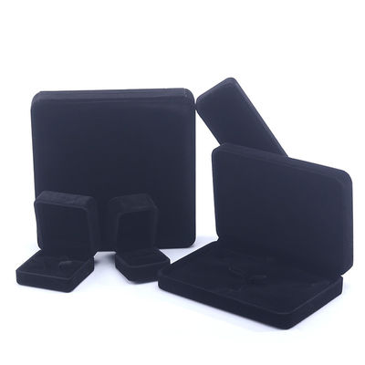 Anillo de terciopelo negro hecho a mano Caja de joyería para collar Orecillos de cuello Brazalete personalizado