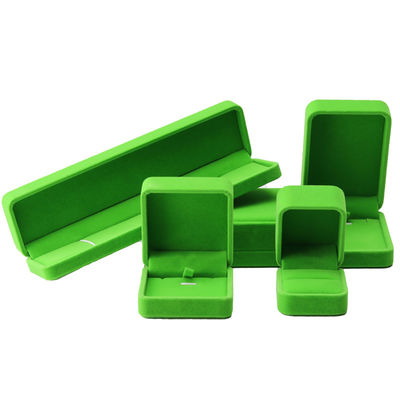 alta calidad joyería caja anillo collar brazalete embalaje lujo cuadrado hecha a mano verde caja de joyería de terciopelo