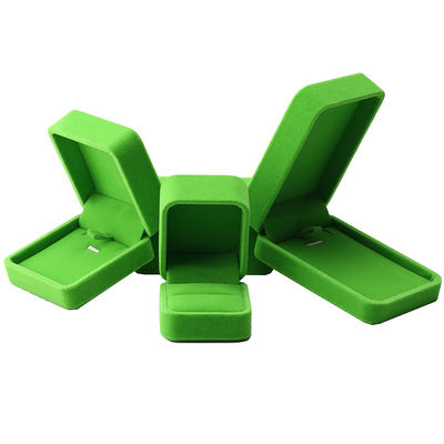 alta calidad joyería caja anillo collar brazalete embalaje lujo cuadrado hecha a mano verde caja de joyería de terciopelo