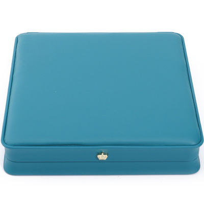 Rectángulo Hecho a mano Hanhong Custom Logotipo de la caja de la corona de diseño de lujo PU cuero de la caja collar de anillo de joyería de la caja