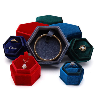 comprar Caja de anillos de viaje de terciopelo para envases de joyas personalizados y anillos de boda online manufacture