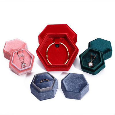 Caja de anillos de viaje de terciopelo para envases de joyas personalizados y anillos de boda