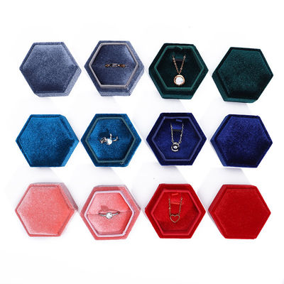 Caja de anillos de viaje de terciopelo para envases de joyas personalizados y anillos de boda