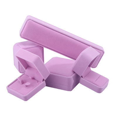 La caja de joyas de terciopelo rosa más reciente para el tamaño personalizado de los pendientes de punta de joyería embalaje