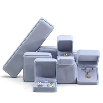 comprar Caja de embalaje de joyas personalizadas de terciopelo blanco para collar de pendientes de brazalete y anillo online manufacture