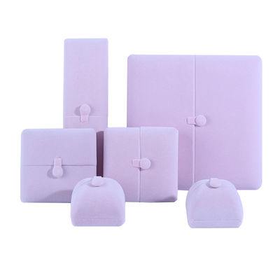 Velvet Hanhong Logotipo personalizado de joyería Caja de embalaje para pulseras Orecillos de lujo en rosa