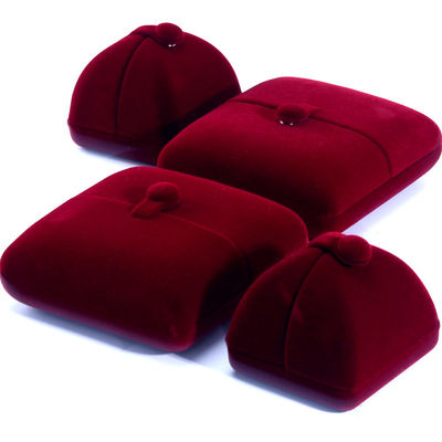 Elegante joyero de doble puerta, joyero de alta gama con terciopelo rojo y logotipo
