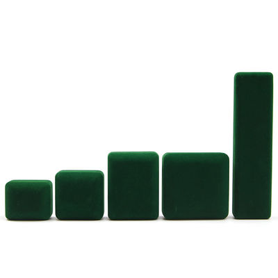 Caja de joyas verdes Custom LED paquete de joyas de terciopelo con lujo y caja de anillo personalizado
