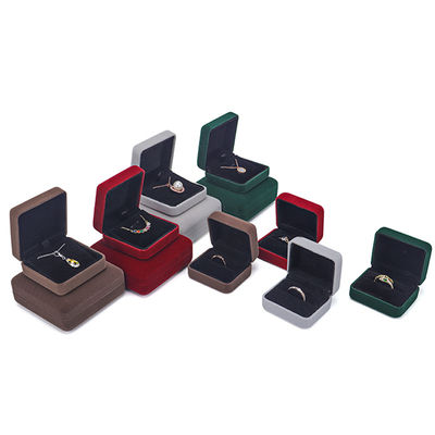 Caja de joyas verdes Custom LED paquete de joyas de terciopelo con lujo y caja de anillo personalizado