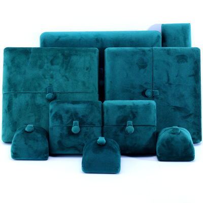 10*10*3cm Logotipo personalizado Caja de joyas de lujo para pulseras de terciopelo verde