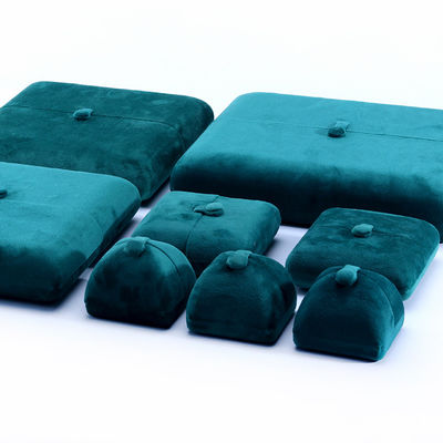 10*10*3cm Logotipo personalizado Caja de joyas de lujo para pulseras de terciopelo verde
