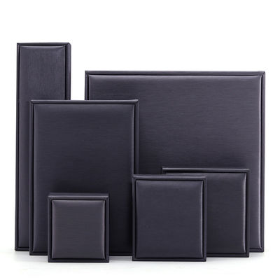 Caja de embalaje de joyas de terciopelo de plata con logotipo personalizado y caja de anillos de collar de esponja gruesa