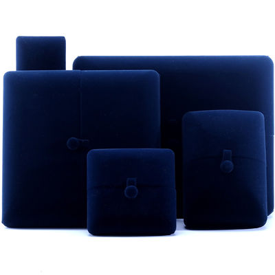 China fabricación al por mayor de alta calidad de lujo Gran Conjunto de Joyas Collar Pulsera Pendiente anillo caja Embalaje de joyería personalizado azul terciopelo doble puerta Caja de Joyas con logo