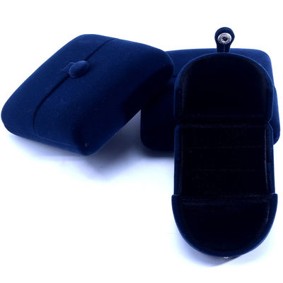 China fabricación al por mayor de alta calidad de lujo Gran Conjunto de Joyas Collar Pulsera Pendiente anillo caja Embalaje de joyería personalizado azul terciopelo doble puerta Caja de Joyas con logo