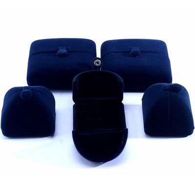 China fabricación al por mayor de alta calidad de lujo Gran Conjunto de Joyas Collar Pulsera Pendiente anillo caja Embalaje de joyería personalizado azul terciopelo doble puerta Caja de Joyas con logo
