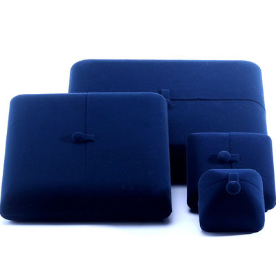 China fabricación al por mayor de alta calidad de lujo Gran Conjunto de Joyas Collar Pulsera Pendiente anillo caja Embalaje de joyería personalizado azul terciopelo doble puerta Caja de Joyas con logo